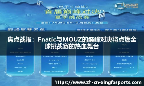 焦点战报：Fnatic与MOUZ的巅峰对决将点燃全球挑战赛的热血舞台